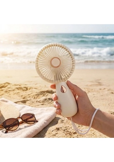 3 Kademeli Çanta Tipi El Fanı Taşınabilir Mini Serinletici Silikon Askılı Fan Zb103 5570