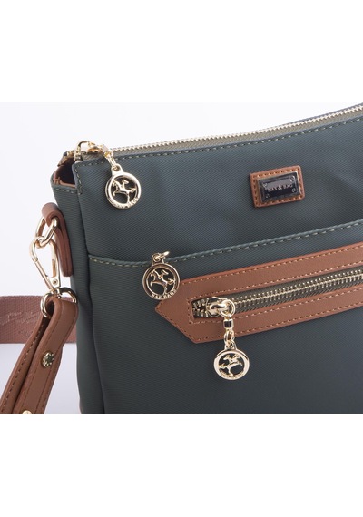 Nas Bag Kadın Postacı Çapraz Çanta Yeşil Taba Karaca En 25 Cm Boy 22 Cm Yeşil - Taba