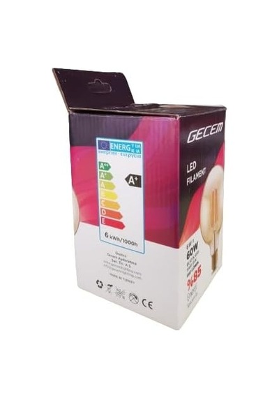 6w G95 Rustik Led Filamentli Ampul Sarı Işık 660 Lümen 2li Paket Diğer