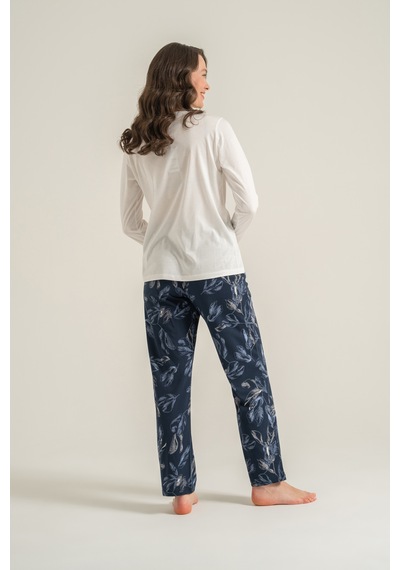 Pierre Cardin 9257 Modal Uzun Kol Kadın Pijama Takımı Krem