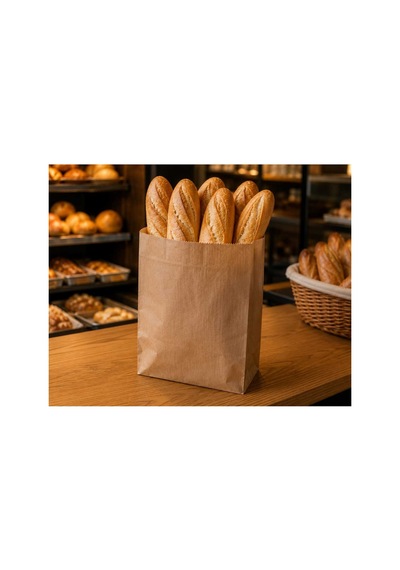 Şamua Kraft Kese Kağıdı 15 27 8 Cm 100 Adet Yağ Emici Ekmek, Simit, Poğaça, Sandviç Ve Paket Servis Kağıdı Kahverengi