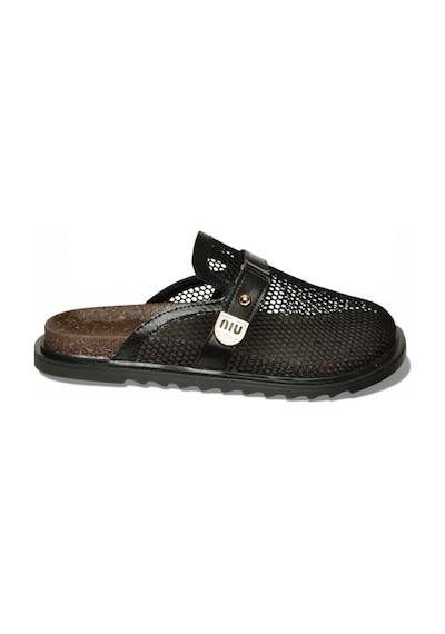 Fox Shoes Y250505015 Siyah File Önü Kapalı Kadın Terlik Siyah