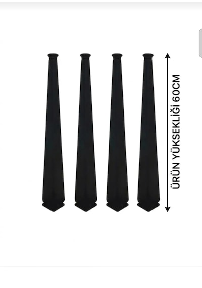 60cm Dekoratif Metal Masa/sehpa Ayağı Siyah
