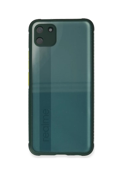 Realme C11 Uyumlu Kılıf Miami Şeffaf Silikon - Koyu Yeşil
