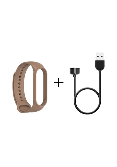 Xiaomi Mi Band 6 Şarj Aleti + Mi Band 6 Kordon Yüksek Kalite 2'li Set Kahverengi-c7410
