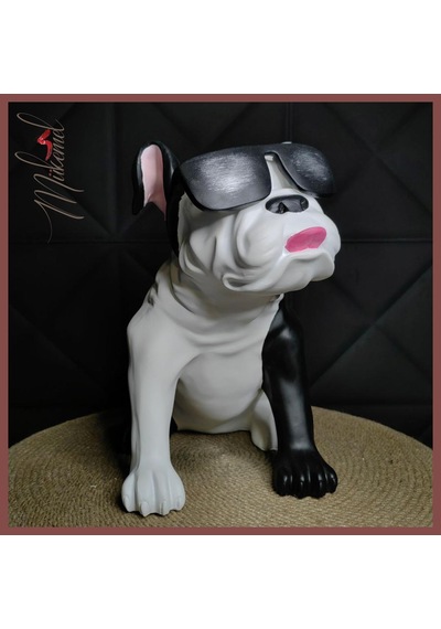 Güneş Gözlüğü Heykeli Bulldog Figür Dekoratif Obje Ve Biblo Masa