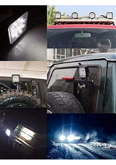 22w Kare 9 Ledli Sis Farı Off Road Çalışma Tekne Lambası