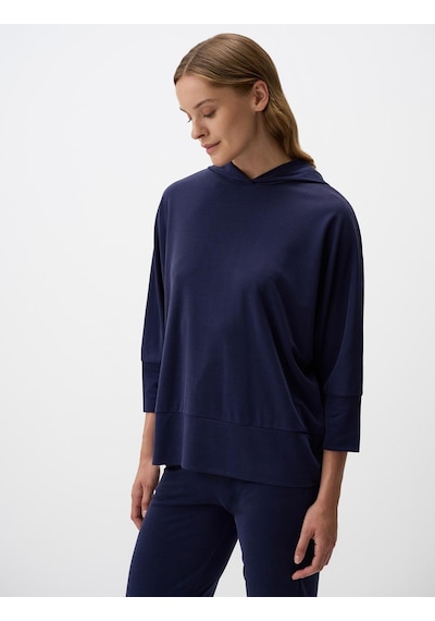 Jimmy Key Lacivert Bol Kesim Truvakar Kol Kapüşonlu Örme Sweatshirt 4ww071333494 Lacivert