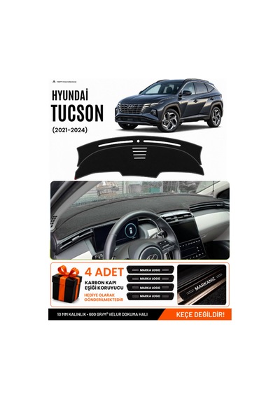 Hyundai Tucson 2021-2024 Uyumlu Torpido Koruma, Torpido Örtüsü, Torpido Kılıfı - Siyah
