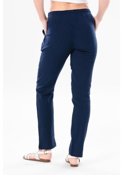 Eliş Şile Bezi Şile Bezi Çift Cepli Unisex Yazlık Pantolon Lacivert Lcvt-lacivert Lacivert