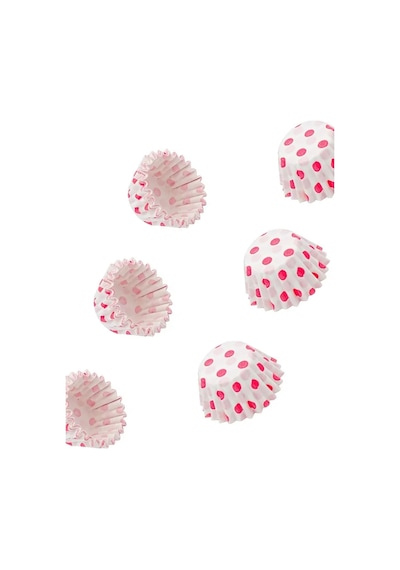 Cupcake Yuvarlak Kek Kalıbı Dalgalı Kek Kalıbı 65x38 Mm - 2 Adet Beyaz Kırmızı Desenli Şirin Kalıp Beyaz