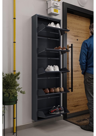 Ceha 5'li Metal Ayakkabılık - Antrasit/Aynalı K.AYK-5/A/P7024 Ceha 5'li Metal Ayakkabılık - Antrasit/Aynalı K.AYK-5/A/P7024