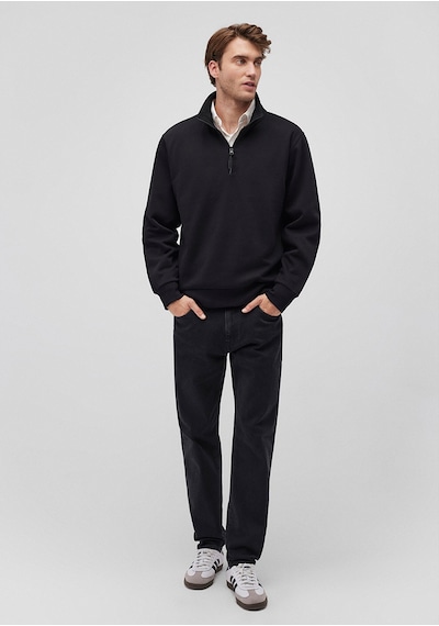 Mavi - Yarı Fermuarlı Siyah Basic Sweatshirt 0s10278-900 Siyah