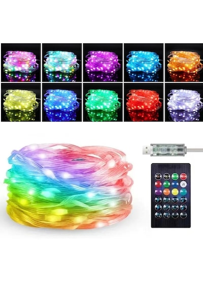 10 Mt Uzaktan Kumandalı Usb Led Işık Çok Modlu Dekoratif Ortam Aydınlatmas 50001 .