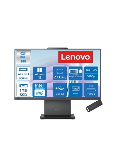 Lenovo ThinkCentre Neo 50a 24 Gen 5 12SC003YTRH18 Core 7 240H 48 GB 1 TB SSD 23.8" W11H AIO Masaüstü Bilgisayar