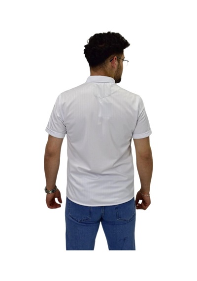 Erkek Spor Silim Fit Kısa Kol Gömlek Bgl-st04480 Beyaz
