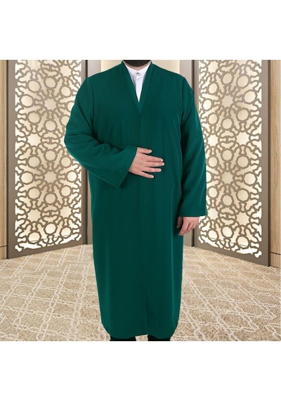 Yeşil Buhara Yaka Namaz Cübbesi Çok Renkli