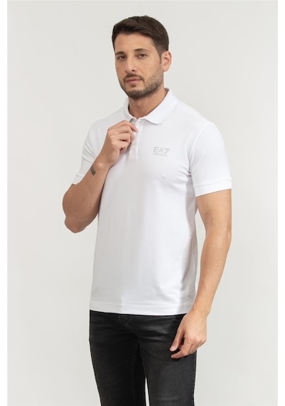 Ea7 Polo Yaka Beyaz T-shirt Whıte/sılver