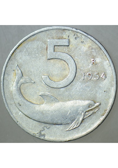 İtalya 5 Liret 1954 Yunus Ve Dümen Temalı. 22601269
