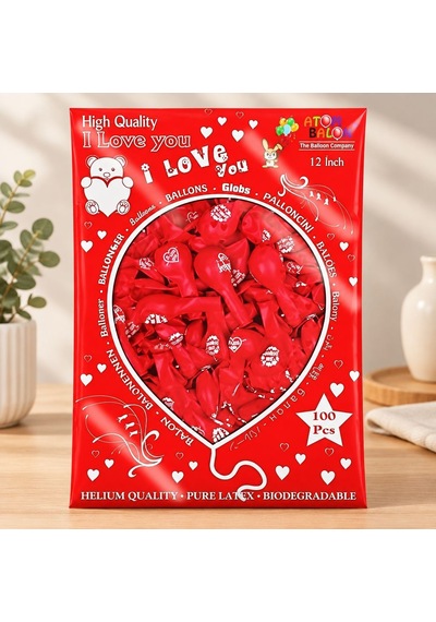 I Love You Seni Seviyorum Balon 100'lü Çok Renkli