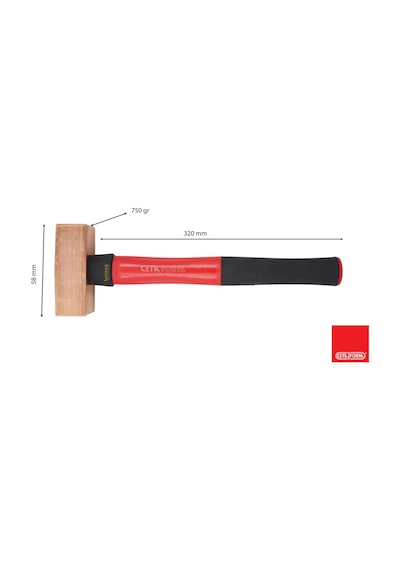Ceta Form 750 Gr Bakır Çekiç Ergonomik Fiber Saplı L18f-750