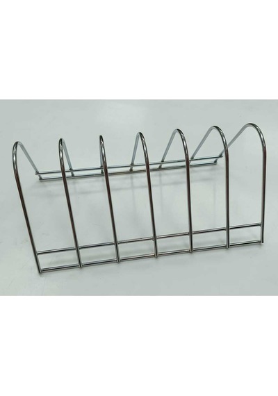Metal Gümüş 6 Bömeli Tabak Standı Metal Gri Diğer