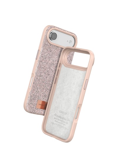 Apple Uyumlu iPhone 17 Air Bright Simli Kapak Pembe/