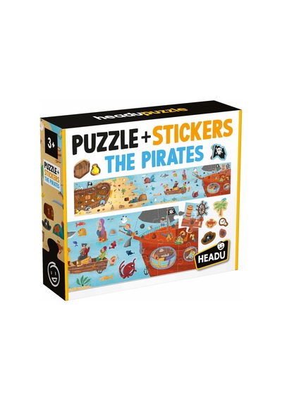 Headu Puzzle + Stickers The Pirates +3 Yaş