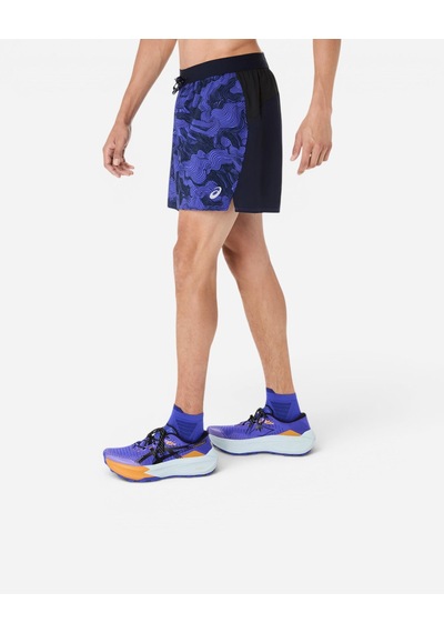 Asics Fujıtraıl All Over Prınt 5ın Short Erkek Mavi Şort 2011d526-400