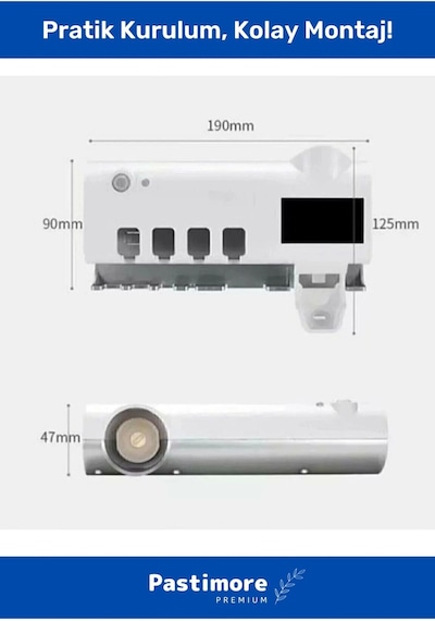 Pratik Usb Şarjlı ve Güneş Enerjili Otomatik Diş Macunu Sıkacağı 4 Adet Diş Fırçalığı Tutucu Diğer