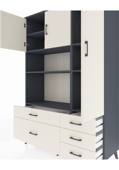 Hyperion Dolap 7 Raflı 5 Çekmeceli 3 Kapaklı 132x44x195 Antrasit-aytaşı/aytaşı Aytası/aytası Hyperion Dolap 7 Raflı 5 Çekmeceli 3 Kapaklı 132x44x195 Antrasit-aytaşı/aytaşı Aytası/aytası