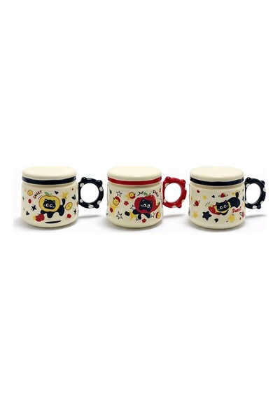 3d Kedi Figürlü Kapaklı Kupa Bardak Alk5035