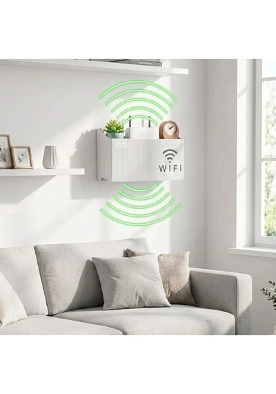Duvar Tipi Wi-fi Modem Saklama Kutusu Beyaz Kablo Düzenleyici Router Raf Organizer Çok Renkli