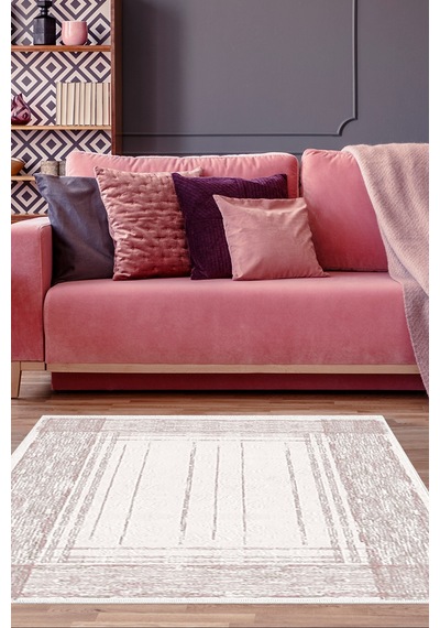 Dekoreko Kaymaz Taban Djt Salon Halısı Trend Modern M5076 Pembe