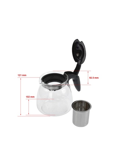 Çelik Süzgeçli Cam Demlik - 900 Ml