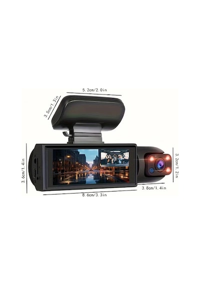 Challenger Araç İçi Ve Ön 1080p 480p Dual Kamera Dash Cam Ir Gece Görüş M8-hafızasız