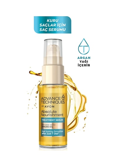 Avon Argan Yağı İçeren Besleyici Saç Serumu 30 ML + Parlaklık Veren Saç Serumu 30 ML