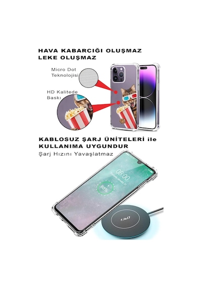 Samsung Galaxy S20 Fe Uyumlu Kedi 1 Baskılı Şeffaf Köşe Korumalı Antişok Kılıf