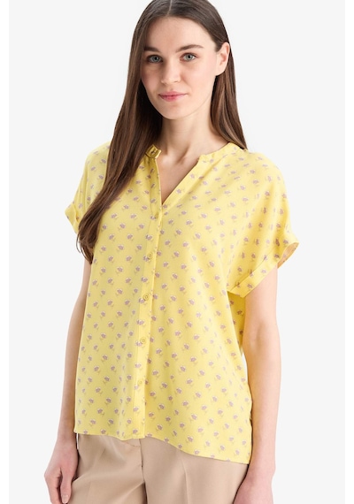 DeFacto Regular Fit Apaş Yaka Desenli Kısa Kollu Gömlek I6173AZ25SMYL293