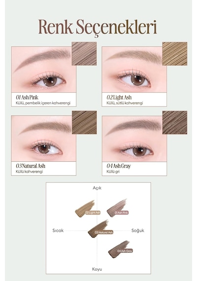 Ultra İnce Fırçalı, Yoğun Pigmentli Kaş Maskarası Kill Brow Slim Ash Browcara 04 Ash Gray Çok Renkli