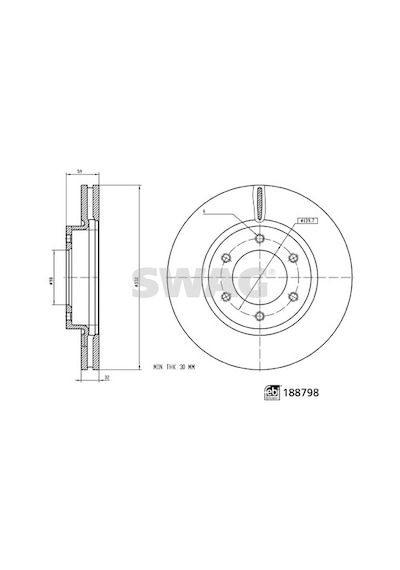 Swag 33110892 Fren Diski Ön Ford Ranger 19 Çap: 332mm Eb3c 1125 Ba-1879954 -