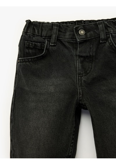 Koton Cep Detaylı Pamuklu Denim Pantolon Antrasit 7wmb40001td