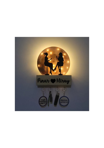 Işıklı Pleksi Dolunay Kişiselleştirilebilir Biblo Novia Kadeh Tutan Kadınlar Anahtar Askılığ Sarı - 737207513 Sarı