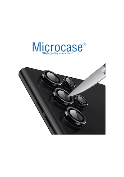 Samsung Uyumlu S23 Ultra Kamera Lens Koruyucu Halka Set Gümüş AL8114
