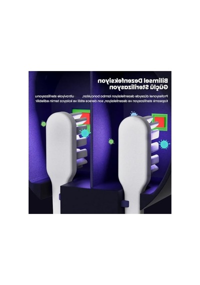 Şarj Edilebilir Diş Fırçası Tutacağı Ve Uv Sterilizatör, 1800mah Açık Bej