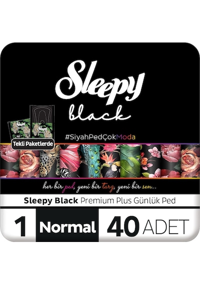 Sleepy Black Premium Plus Günlük Ped Normal 40 Adet