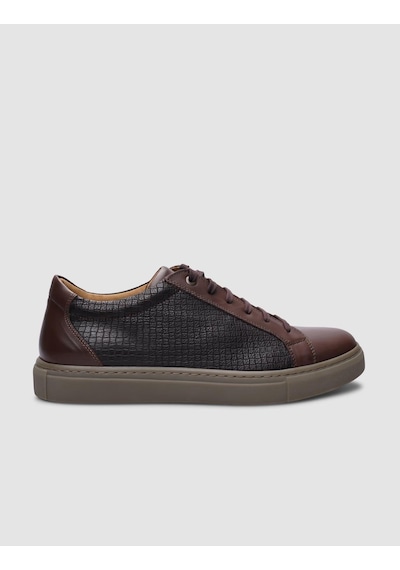 %100 Hakiki Deri Kahverengi Kare Desenli Bağcıklı Erkek Sneaker-kahverengi Kahverengi %100 Hakiki Deri Kahverengi Kare Desenli Bağcıklı Erkek Sneaker-kahverengi Kahverengi