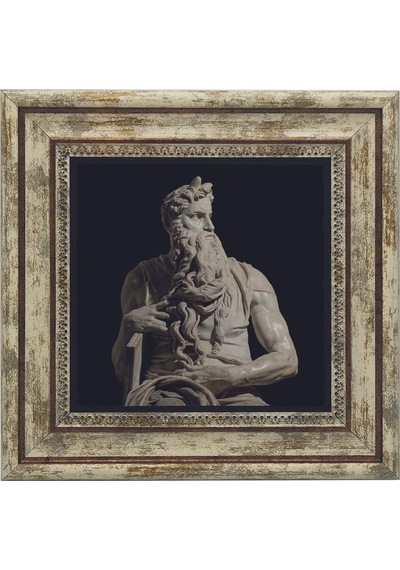 Musa'nın Hükmü Heykeli Heykeltıraş: Michelangelo Baskılı Taş Tablo 25x25