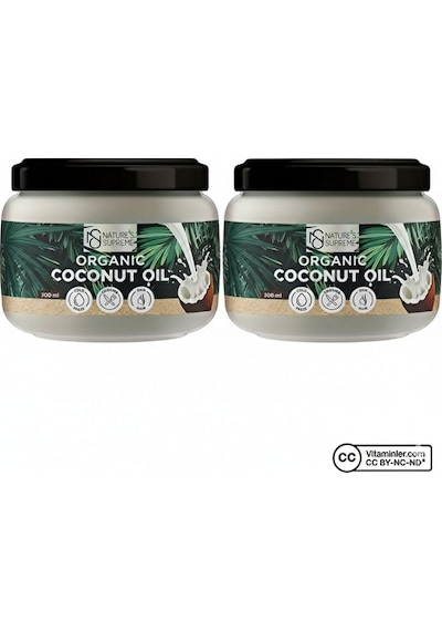 Nature's Supreme Organik Hindistan Cevizi Yağı 300 Ml 2 Adet 600 ML