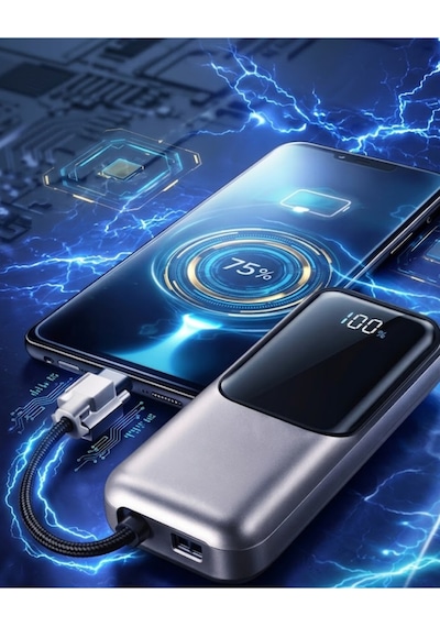 Dijital Göstergeli 13000 Mah Süper Hızlı Şarj Destekli Taşınabilir Powerbank Sarı